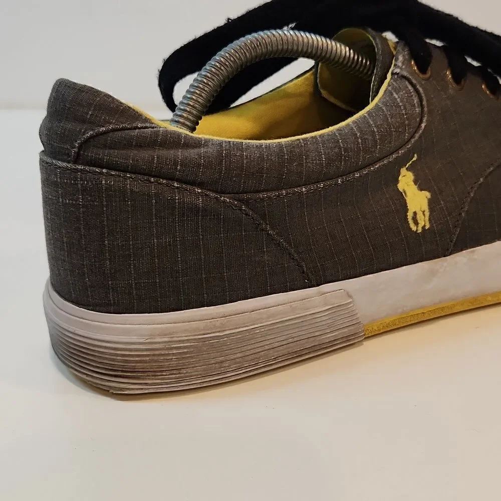 Ralph Lauren Polo Felton Sneakers Shoes Men’s Sz 12D Gray Low Top Lace Up NICE!